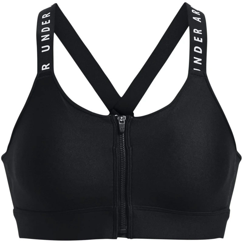 Image of Under Armour Armour Ua Infinity High Bra Zip Impact Sports Womens - Black 8