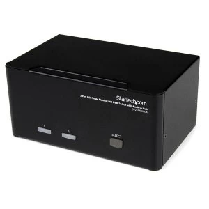 Image of Startech 2 Port Triple Monitor DVI USB KVM Switch