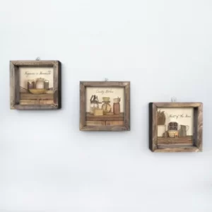 Image of UKZM004 Multicolor Decorative Framed MDF Painting (3 Pieces)