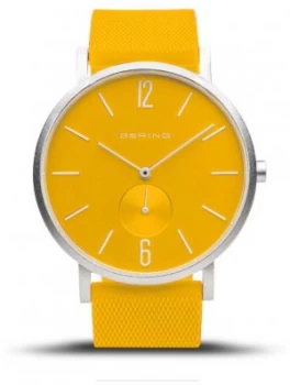 Image of Bering True Aurora Yellow Rubber Strap Yellow Dial 16940 Watch