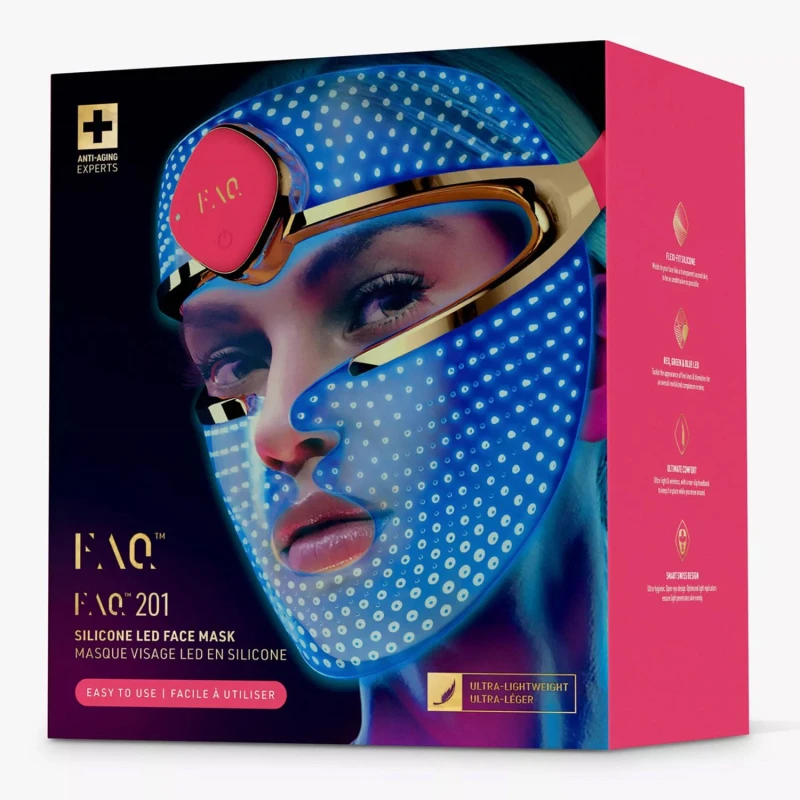 Image of FOREO FAQ 201 Silicone LED Light Mask, Pink,Gold 7640260120167