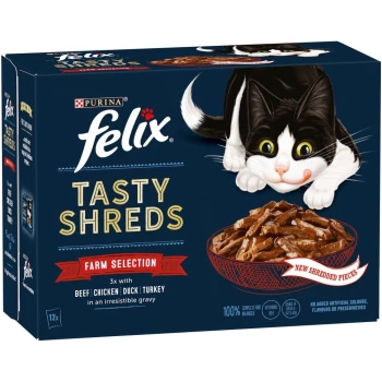 Image of Felix Tasty Shreds Fish Cat Food 12 x 80g