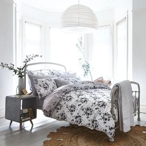 Image of Bianca Cotton Soft Bianca Cotton Sprig Print Grey Bed Set - Single