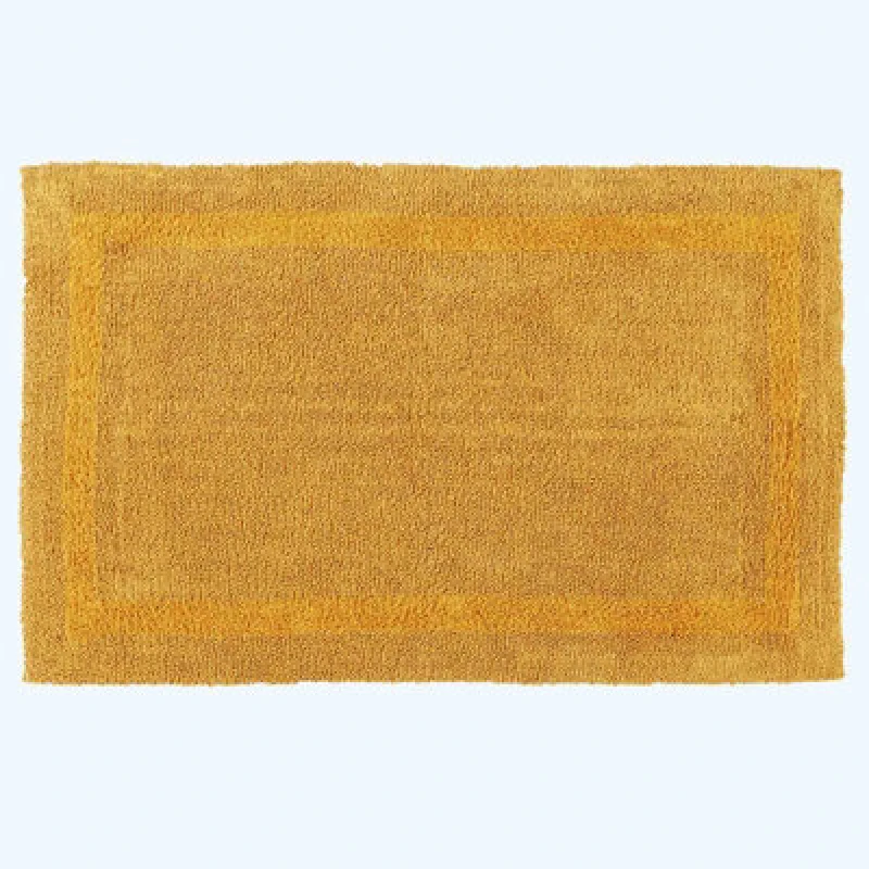 Image of Homescapes Luxury Reversible Extra Large Bath Mat - Mustard Yellow