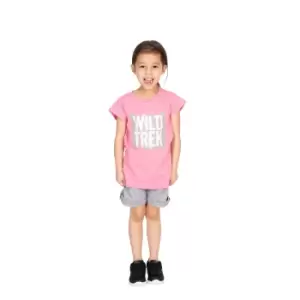 Image of Trespass Childrens Girls Arriia Short Sleeve T-Shirt (7-8 Years) (Flamingo)