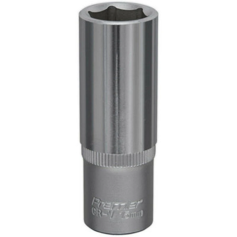 Image of Loops 15mm Forged Steel Deep Drive Socket - 3/8" Square Drive - Chrome Vanadium Socket Metallics