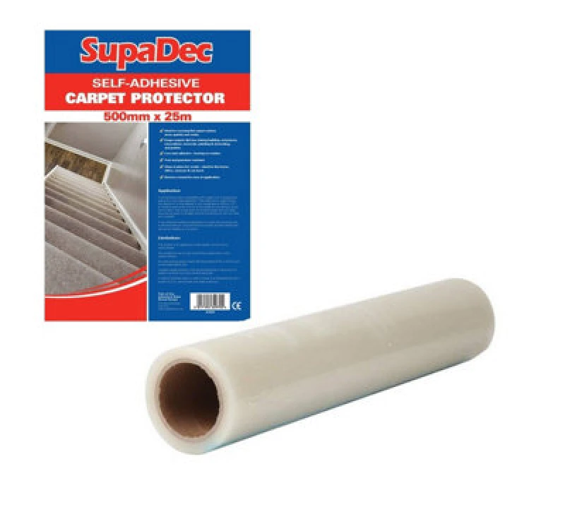 Image of Self Adhesive Carpet Protector Film Home Caravan Decorating Floor Protector 25M