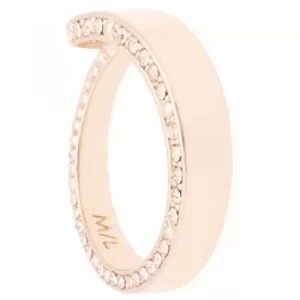 Image of Ladies Karen Millen Rose Gold Plated Contoured Crystal Ring ML