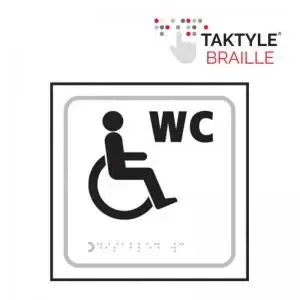 Image of Disabled WC Symbol&rsquo; Sign; Self Adhesive Taktyle ; White
