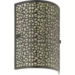 Image of Wall Light Colour Antique Brown Steel Shade Champagne Glass Bulb E14 1x60W