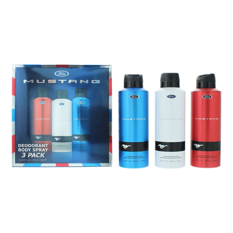 Image of Mustang Deo Trio 3 Piece Gift Set: Deodorant Spray 3 x 200ml
