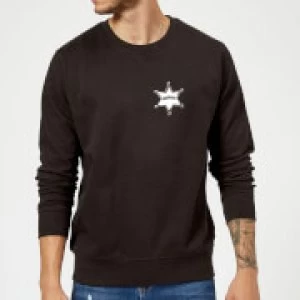Image of Toy Story Sheriff Woody Badge Sweatshirt - Black - M
