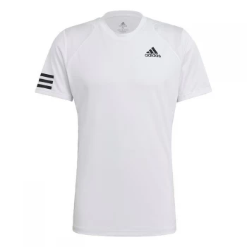 Image of adidas Club Tennis 3-Stripes T-Shirt Mens - White / Black