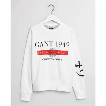 Image of Gant Nautical Crew Neck Sweater - 113 EggSHELL