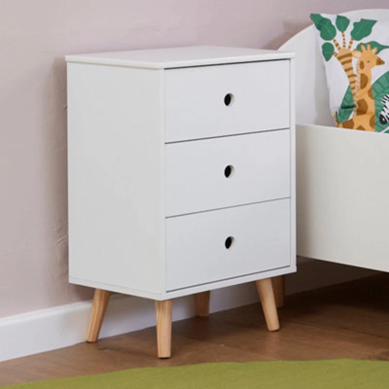 Image of Liberty House Liberty House Kids 3 Drawer Bedside Table - White