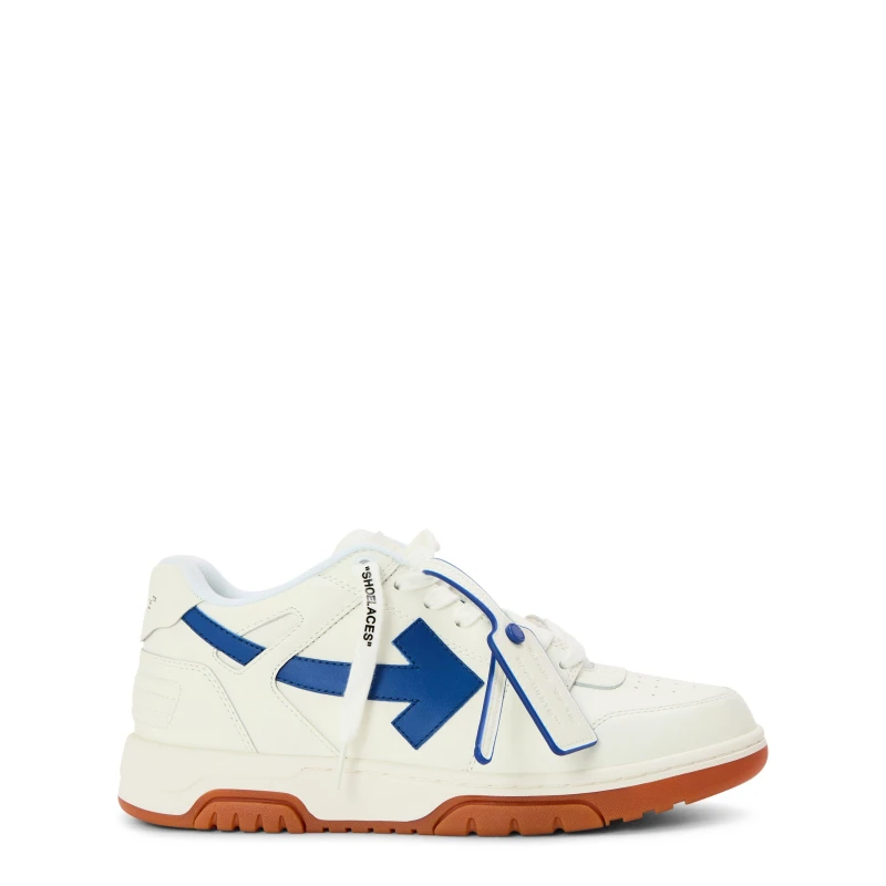 Image of Off White Mens Outofoffice Calf Leather Low-Top Trainers White/Blue male 6 (39)