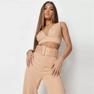 Image of Missguided Tall Asymmetric Bralet - Beige