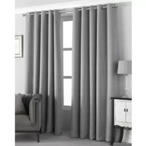 Image of Riva Home Pendleton Ringtop Eyelet Curtains (117 x 183cm) (Graphite) - Graphite