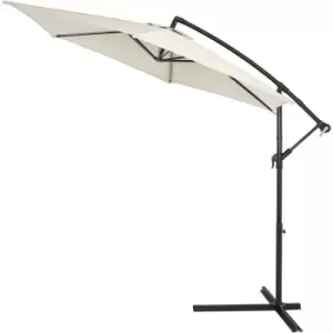 Image of Aluminium Sun Parasol Hanging Banana 3m 3.3m Crank Handle Freestanding Garden Beige, 350cm (de)