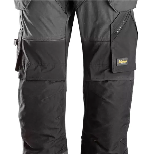 Image of Snickers FlexiWork Work Trousers+ Holster Pockets - Steel Grey/Black - 58