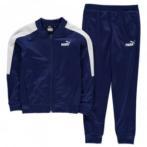 Image of Puma BB Polyester Tracksuit Junior Boys - Navy/White