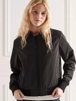 Image of Superdry Studio Bomber Jacket - Black, Size 10, Women