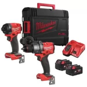Image of M18 FPP2A3-502X 18V Fuel Twin Pack with 2x 5.0Ah Batteries - Milwaukee