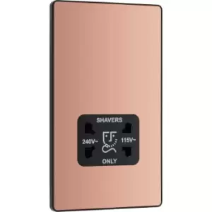 Image of BG Evolve Polished (Black Ins) Dual Voltage Shaver Socket 115/240V in Copper Steel