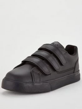 Image of Kickers Tovni Triple Strap School Shoes - Black