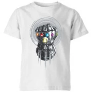 Image of Marvel Avengers Infinity War Thanos Infinite Power Fist Kids T-Shirt - White - 5-6 Years