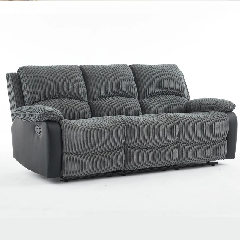 Image of Furniture One Manual Reclining Sofa Collection Sectional Couches Set Grey - 3+2+1+1 Seater Sofa Set, Grey A1347-UK-2V-W-X
