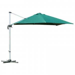 Image of Outsunny 3m Cantilever Aluminium Frame 360 Rotation Hanging Parasol Green
