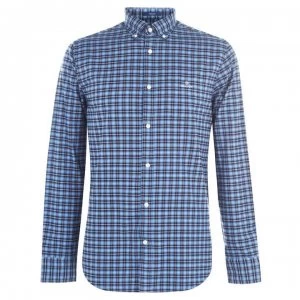 Image of Gant Check Long Sleeve Shirt - Navy 410