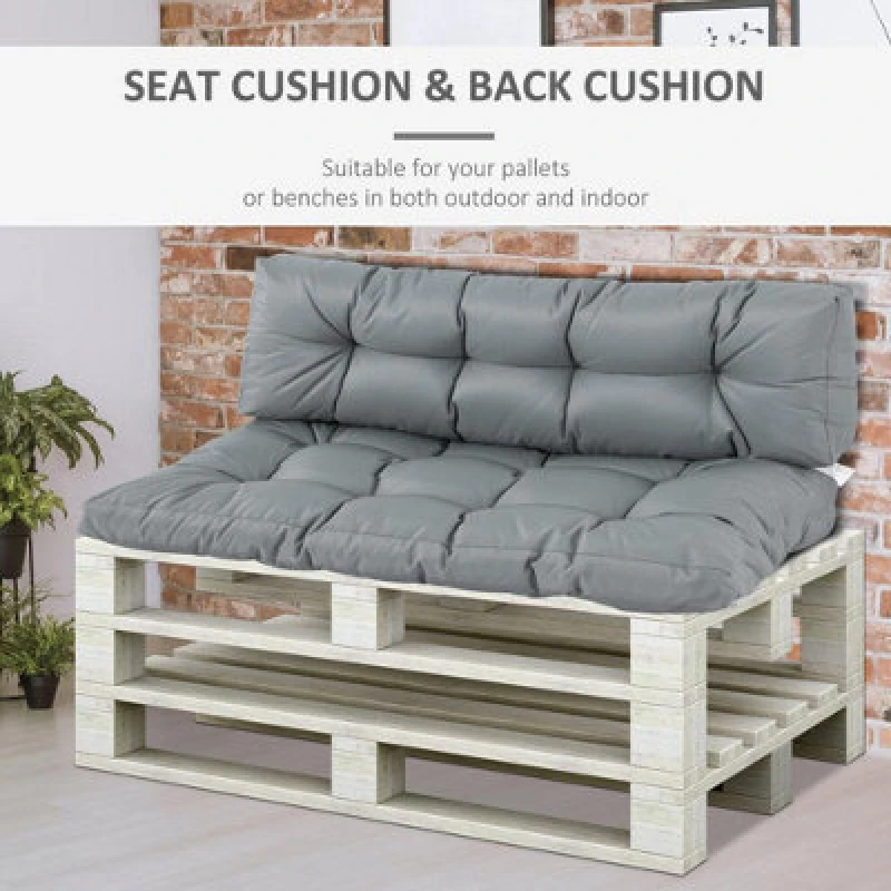 Image of Luxury Living 2 Piece Pallet Cushion Set Grey