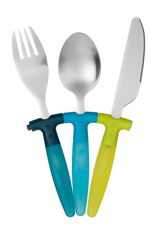 Image of Premier Housewares Children 3Pc Cutlery Set, Stainless Steel Cutlery with Plastic Handles, Plastic Handle Cutlery Set Multi