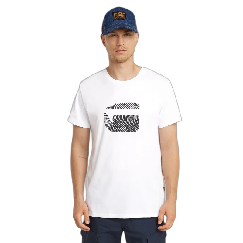Image of G-Star T-Shirt G-Star Finger Print Burger Blanc Unisex S
