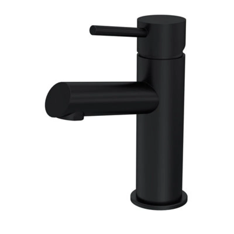 Image of Balterley Nova Modern Bathroom Mono Basin Mixer Tap With Push Button Waste, Matt Black Finish, 52 mm