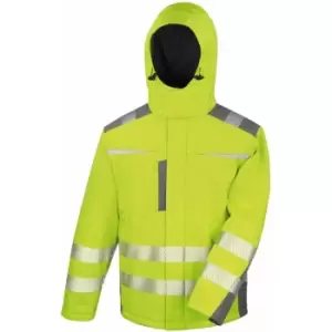 Image of Result Safeguard Mens Dynamic Hi-Visibility Softshell Work Coat (L) (Yellow) - Yellow