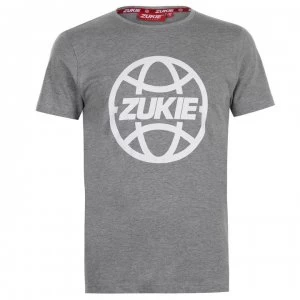 Image of Zukie Classic Logo T Shirt Mens - Grey Globe