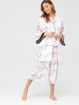 Image of Pour Moi Wild Floral Lace Detail Wrap Gown - Pink Print, Pink Print, Size 8, Women