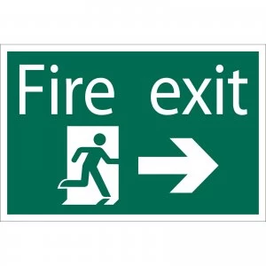 Image of Draper Fire Exit Arrow Right Sign 200mm 300mm Standard