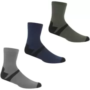 Image of Regatta Mens 3 Pack Outdoor Wicking Lifestyle Socks UK Size 6-8