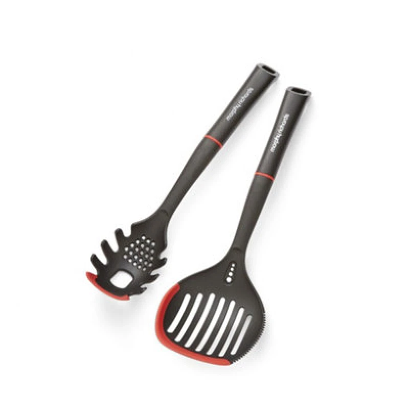 Image of Morphy Richards Pasta Server and Skimmer Utensil Set in Black One Size Unisex 5056765490056