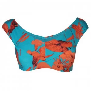 Image of Ted Baker Ted Fantasia Bardot Bikini Top Womens - TURQUOISE