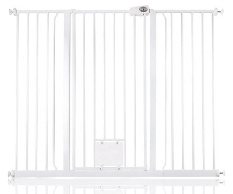 Image of Bettacare Pet Gate With Lockable Cat Flap, 133.2Cm - 140.8Cm, White, 104Cm In Height