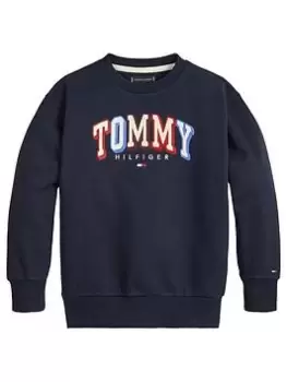 Image of Tommy Hilfiger Boys Fun Varsity Sweatshirt - Navy, Size 10 Years
