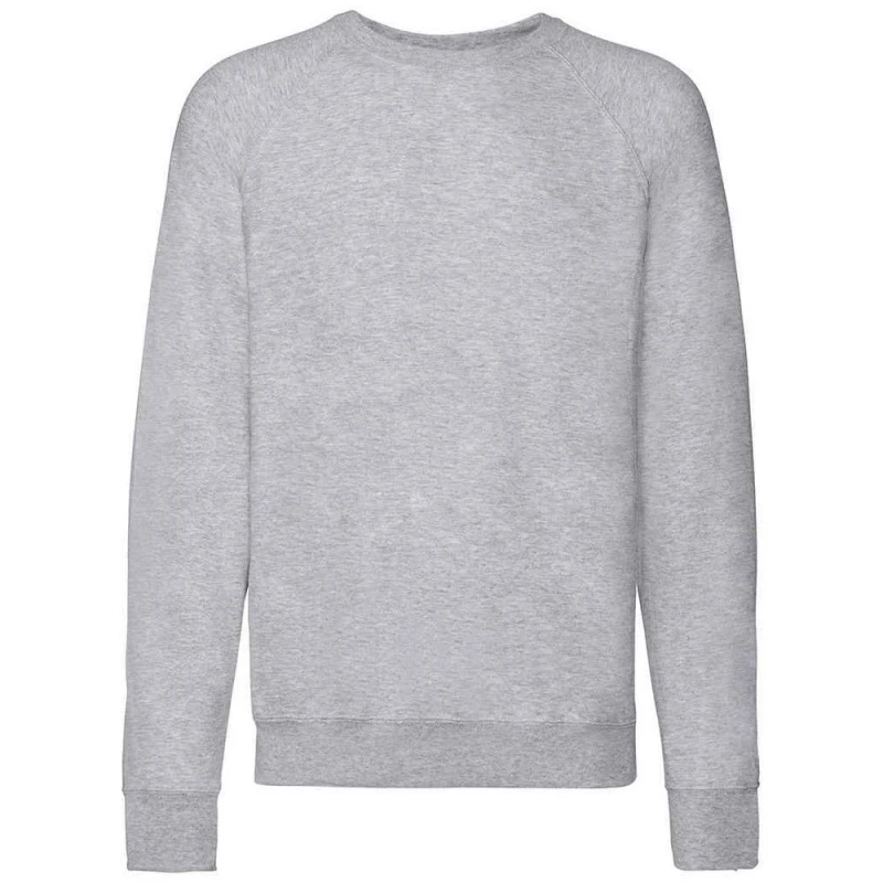 Image of Fruit Of The Loom Fruit of the Loom Men Lightweight Raglan Sweatshirt in Grey Size: Small Grey S Male 5063425938148