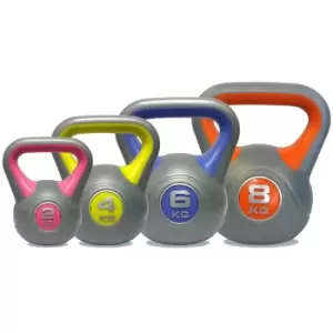 Image of DKN 2, 4, 6 and 8kg Vinyl Kettlebell Weight Set