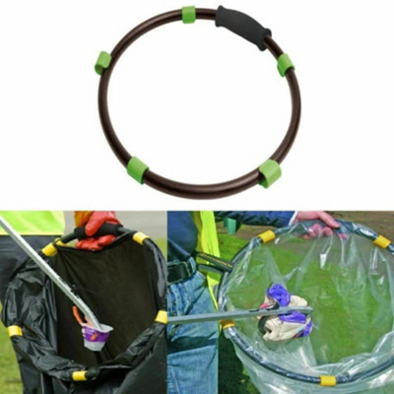 Image of Gr8 Home Black Handy Hoop Ring Sack Bin Refuse Garbage Bag Holder Black unisex