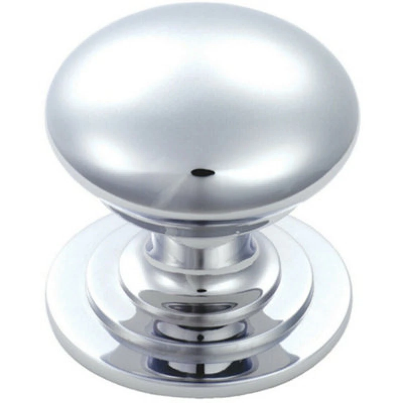 Image of Loops Victorian Round Cupboard Door Knob 50mm Dia Polished Chrome Cabinet Handle Multi unisex